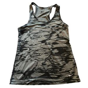Nike Small Tank Top Racer Back Black Gray Marble